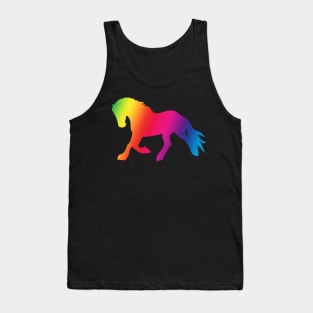 Rainbow Trotting horse shadow Tank Top